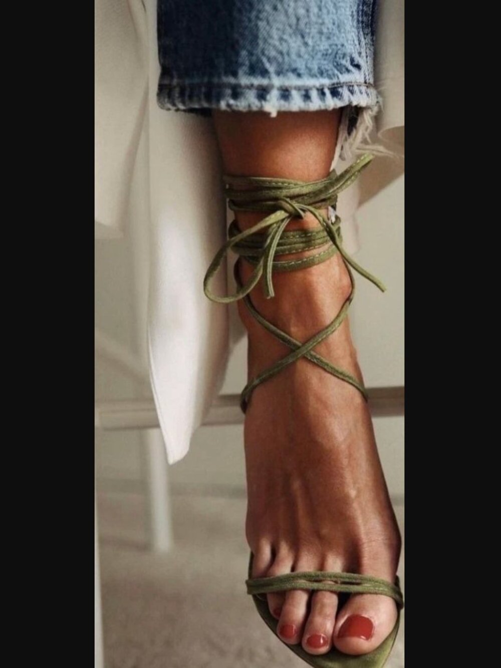 Aqua Anthropologie Genuine Suede Leather Lace Up Strappy Sandals Black 7.5